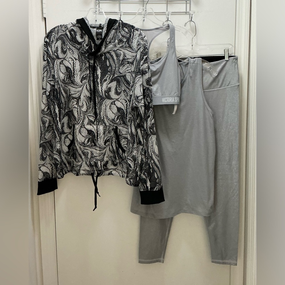 Updated- Victoria's Secret Silver Shimmer4-pc Matching Set- Jacket Added!